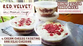 RED VELVET MINI CUP TANPA MIXER BISA PANGGANG / KUKUS - SIMPEL TAPI MEWAH