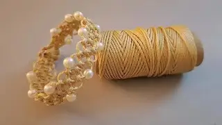 DIY Easy Macrame Square Knot Bracelet With Pearls 🪢@Knotwithpriyanshi554 