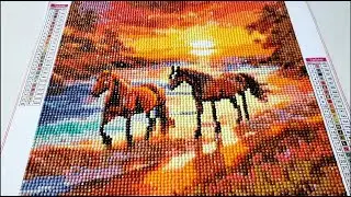 Diamond Art Sunset Horse Beach Design (Day 4)