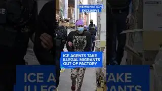 ICE agents take illegal migrants out of factory