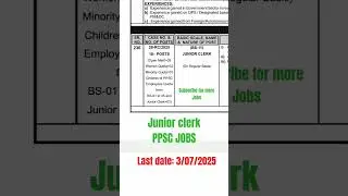 #ppsc #job #jobs #junior #clerk