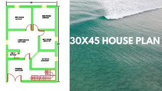 30x45 House Plan | Simple Flor Plan in AutoCAD | Ghar ka Naksha Kaise Banaye | AutoCAD 2D Plan