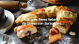 Rosca de Reyes rellena de queso con zarzamora