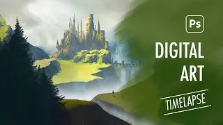 The Castle: Landscape digital art timelapse | PHOTOSHOP #digitalart #conceptart #photoshop
