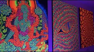 Unique Psychedelic Blacklight 3D Art Gallery of Alex Aliume in NYC (SoHo). Preview 2022.