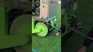 Hand Trimming Hybrid Yarn after machine installation #hybrid #sportsground #sportspitch #groundsman