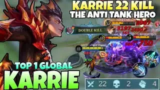 22 KILLS! Karrie Best Build & EMBLEM 2022 | Top 1 Global Karrie | Mobile Legends