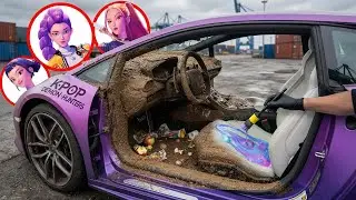 Deep Clean Abandoned K-Pop Car | Removing Dirt from Huntrix Demon Hunters Car