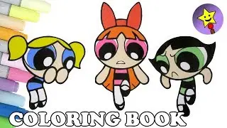 Powerpuff Girls Coloring Book Bubbles Blossom Buttercup Coloring Page for Kids Art