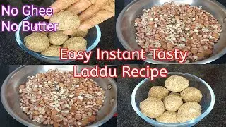 No Ghee No Butter Rich Protein Fiber Calcium Iron Easy Instant Healthy Energetic Tasty Laddu Recipe😋