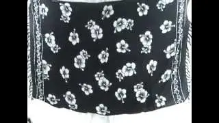 Wholesale Women Clothing Online black/white hibiscus on sarong WholesaleSarong.com