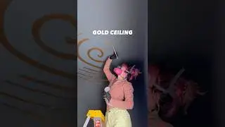 Remember the Crying Room? Made a gold ceiling mural for inside of it!