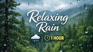 Relaxing Rain in Green Mountains 🌧️ Pine Forest Ambience | 1 Hour Loop | Stress Relief