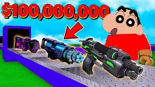 SHINCHAN NOOB GUNS into NUCLEAR BOMBS in GUN TYCOON CHOP | NOOB vs PRO vs HACKER