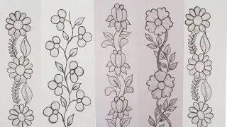Hand embroidery beautiful border designs,Very pretty border embroidery for dress,Elegant embroidery