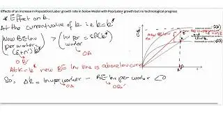 Effects of an increase in Population/Labor growth rate in Solow model
