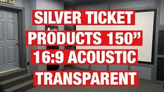 Продукция Silver Ticket. 150-дюймовый акустический прозрачный экран 16:9 с разрешением 4K 3D. Dolby Atmos DTS x 7.2.4.