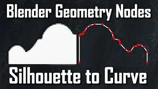Силуэт в кривую — геометрические узлы Blender