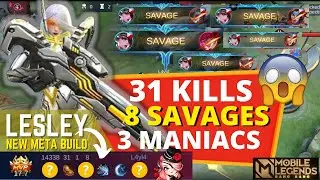 EASIEST UNLI MANIACS & SAVAGES - LESLEY GAMEPLAY 2021 - NEW META BUILD I MOBILE LEGENDS
