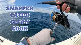 Red Snapper Fishing in the Gulf | Whole Fried Snapper Catch Clean Cook