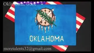 Draw Oklahoma (USA) Flag while State Anthem