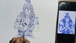 Hanuman Ji ki #drawing banana sikhe Jay shree ram 