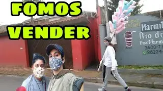 Dia de vender algodão doce na rua no grito||CANAL ROTINA DE DUAS