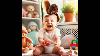 Cutest Baby Laughing with a Squirrel on His Head! #BabyLaughs #CuteMoments #SquirrelFun #funny