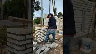 cara susun bata untuk tiang pagar