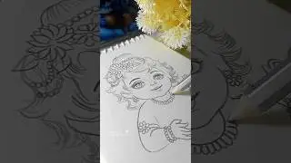 Little Krishna ji drawing 😍❤️|| Krishna ji outline drawing #shorts