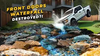 A Truck Ran Over this Front Door Waterfall - Time to Rebuild!