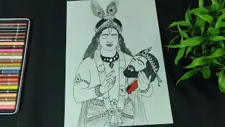 How to draw Khatu Shyam ji drawing hare ke sahare Khatu Shyam marker sketch simple drawing 