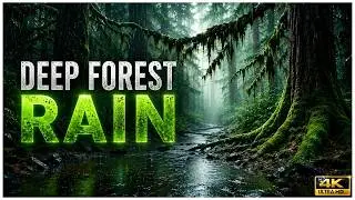 Глубокий лесной дождь 🌲🌧️ 8 часов в 4K Ultra HD | Расслабляющие звуки природы для сна и учебы