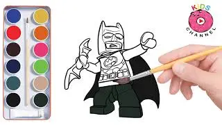 How to Draw Batman | Lego Super Heroes | Batman Lego Coloring - kids channel