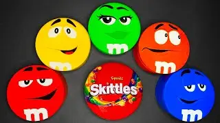 5 Minutes Satisfying with Unboxing 6 Colorful Tins with SPICY Skittles & Chocolate M&M'S Candy ASMR