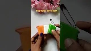 Republic day hair clip short || Diy hairclip ||Tricolor clip #short #republicday @Madhumitacreation