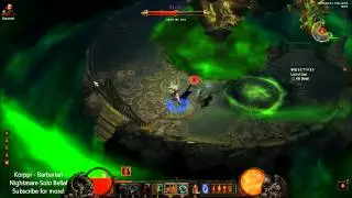 Diablo 3 - Korppi Barbarian Solo - Nightmare Belial