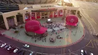 Sun Rise Angels Stadium Zoom out DJI Drone