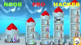 NOOB vs PRO vs HACKER | Stick Hero: Mighty Tower 3D #games #gaming #android #iosgameplay
