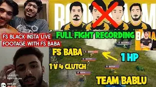 Fs Baba 1 v 4 Against Team Bablu in PMPL🔥 FS BLACK INSTAGRAM LIVE with Fs Baba | Team Bablu Vs Fs