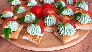 Закуска с Грибами и Фетой на Праздничный стол // Puff Tartlets with Mushrooms and Feta