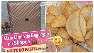 Comprei uma mala linda da Bagaggio na Shopee + Noite do Pastel 🧳✨
