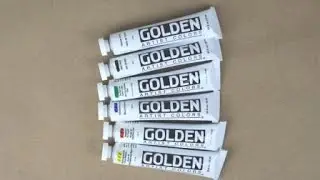 Product Review - GOLDEN Professional Acrylics Paint Set, Primary Color Mixing Blue + Red = Purple