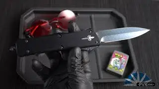 Marfione Custom Combat Troodon Blued Herringbone Damascus w/Matching Pocket Clip