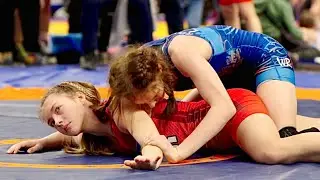 U15 Diana Tsiupryk (UKR) vs Karolina Kazpenko (LAT) 54kg. Women girls youth wrestling tournament.