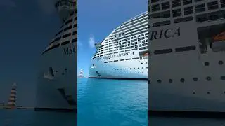 MSC World America at Ocean Cay 💙 #msccruises #mscworldamerica #cruises #shorts