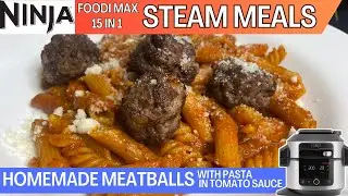 HOMEMADE PASTA & MEATBALLS IN TOMATO SAUCE *STEAM MEALS* One-Pot Quick & Easy Recipe