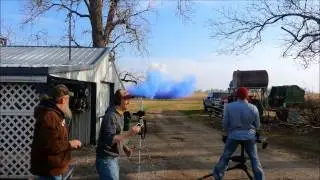 4lbs Tannerite + 15lbs colored chalk = baby gender reveal [camera 2]