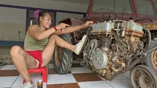 Amazing Talented 18-Year-Old Girl Fixes a Broken Tractor Wheel Axle That Seemed Beyond Repair
