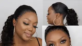 FRONTAL PONYTAIL TUTORIAL! | WITH NATURAL HAIR LEFT OUT
